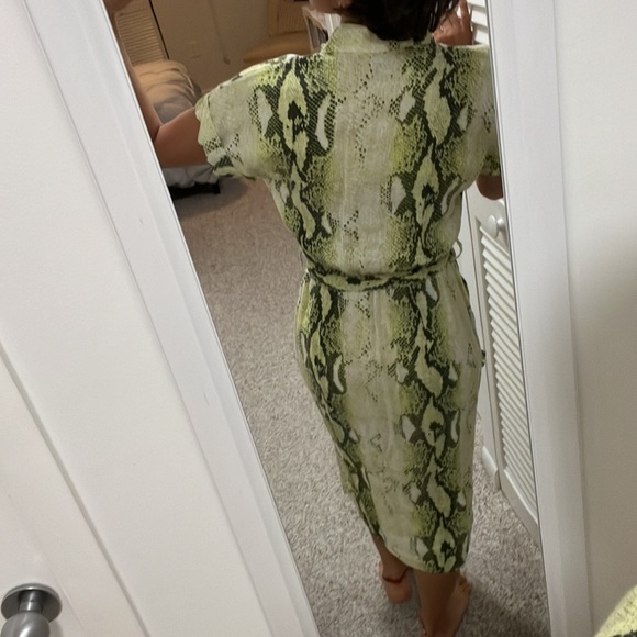 Linen Snake print midi dress - Picture 2 of 7